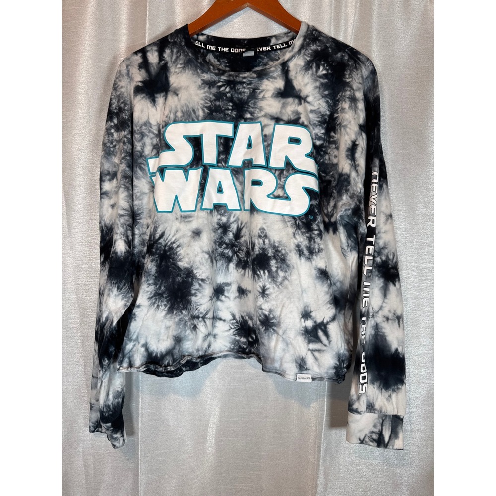 Star Wars Her Universe‎ Tie Dye Long Sleeve Crop Top Never Tell Me The Odds LG